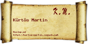 Kürtös Martin névjegykártya