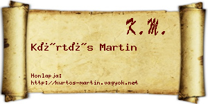 Kürtös Martin névjegykártya